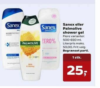 SuperBrugsen Sanex eller Palmolive shower gel tilbud