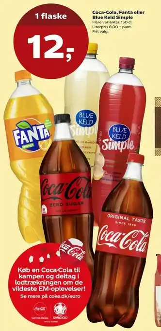 SuperBrugsen Coca-Cola, Fanta eller Blue Keld Simple tilbud