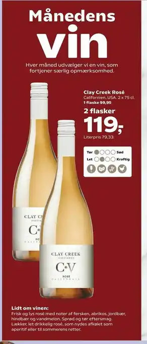 SuperBrugsen Clay Creek Rosé tilbud
