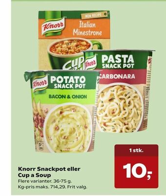 SuperBrugsen Knorr Snackpot eller Cup a Soup tilbud