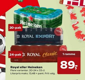 SuperBrugsen Royal eller Heineken tilbud