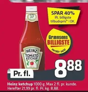 Fleggaard Heinz ketchup 1000g tilbud