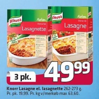 Knorr Lasagne el. Lasagnette