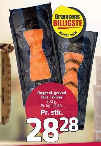 Fleggaard Røget el. gravad laks i skiver tilbud