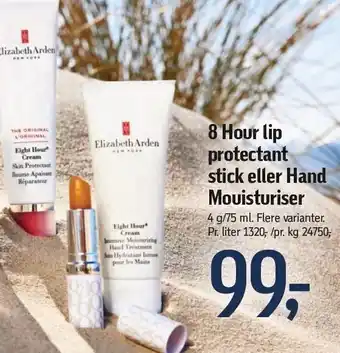 Føtex 8 hour lip protectant stick el. hand mouisturiser tilbud