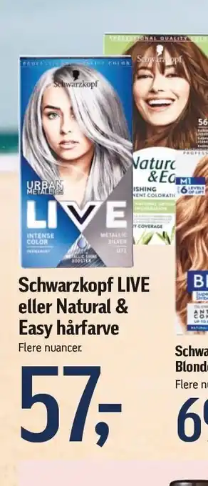 Føtex Schwarzkopf live el. natural & easy hårfarve tilbud