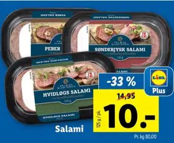 Lidl Pålægsslagteren hvidløgssalami tilbud