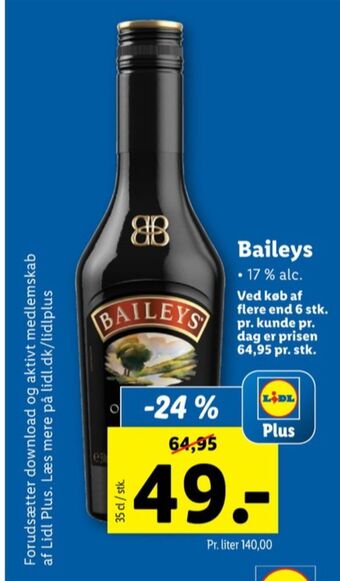 Lidl Baileys likør tilbud