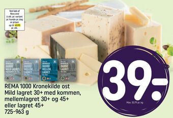 REMA 1000 Kronekilde skæreost danbo mild lagret kommen tilbud