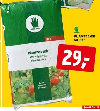 jem & fix Grønne fingre plantesæk tilbud