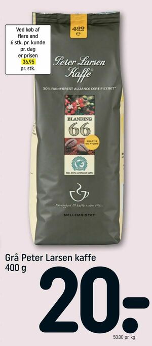 REMA 1000 Grå Peter Larsen kaffe tilbud