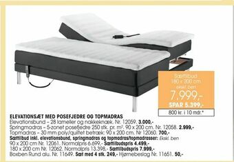 Daells Bolighus Sættilbud inkl. elevationsbund, springmadras og topmadras/topmadrasser tilbud
