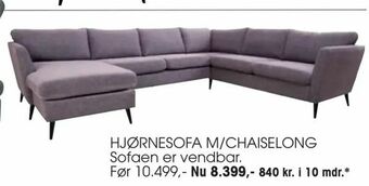 Daells Bolighus Hjørnesofa m/chaiselong tilbud