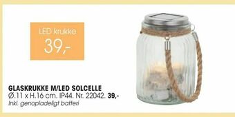 Daells Bolighus Glaskrukke m/led solcelle tilbud