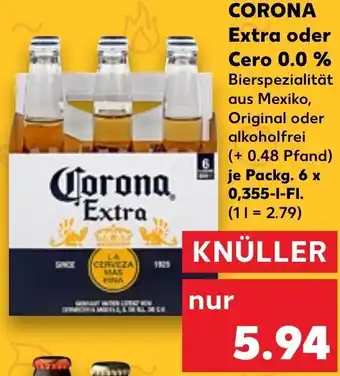 Kaufland DE Corona Extra oder Cero 0.0% 0,355-L tilbud
