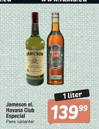 Jameson el. Havana Club Especial