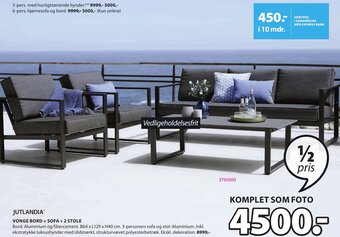 JYSK Vonge Bord + Sofa + 2 Stole B64 x L129 x H40 cm tilbud