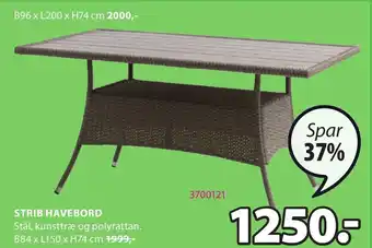 JYSK Strib Havebord B84 x L150 x H74 cm tilbud