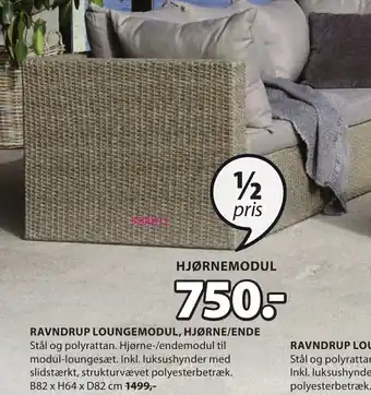 JYSK Ravndrup Loungemodul, Hjørne/Ende B82 x H64 x D82 cm tilbud