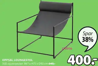 JYSK Oppsal Loungestol B67 x H75 x D92 cm tilbud