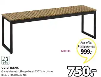 Ugilt Bænk B130 x H43 x D35 cm