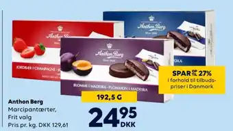 Scandlines Anthon berg marcipantærter blåbær i vodka tilbud