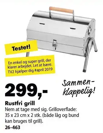 Biltema Rustfri grill tilbud