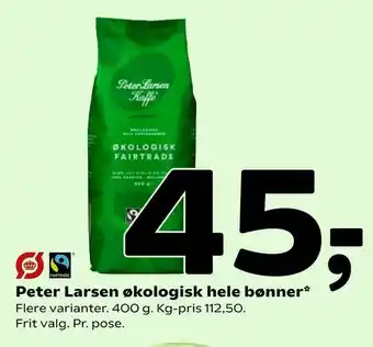 Coop 365 Peter Larsen økologisk hele bønner tilbud
