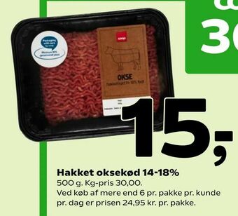 Coop 365 Hakket oksekød 14-18% tilbud