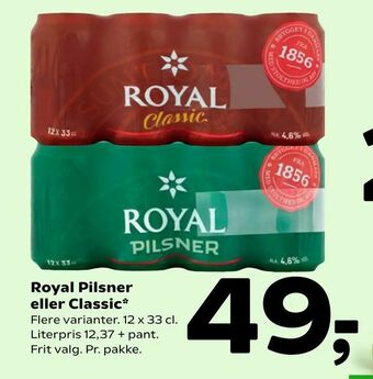 Coop 365 Royal Pilsner eller Classic tilbud