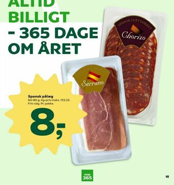 Coop 365 Spansk pålæg tilbud