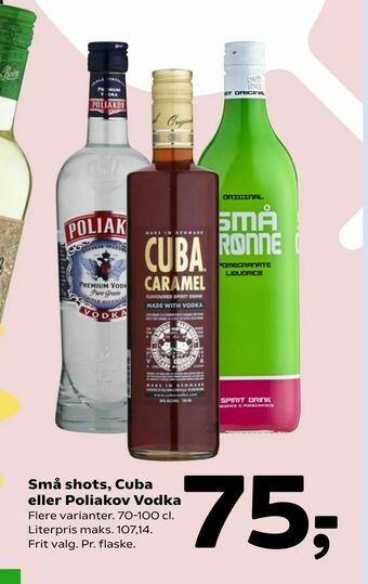 Coop 365 Små shots, Cuba eller Poliakov Vodka tilbud