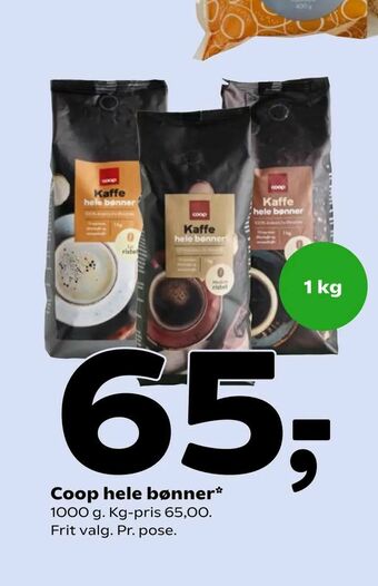 Coop 365 Coop hele bønner* tilbud