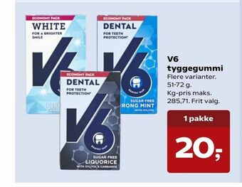Kvickly V6 tyggegummi tilbud