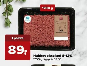 Kvickly Hakket oksekød 8-12% tilbud