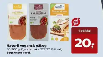 Kvickly Naturli vegansk pålæg tilbud