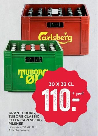 MENY Grøn tuborg, tuborg classic eller carlsberg pilsner tilbud