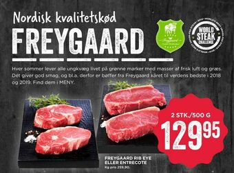 MENY Freygaard rib eye eller entrecote tilbud