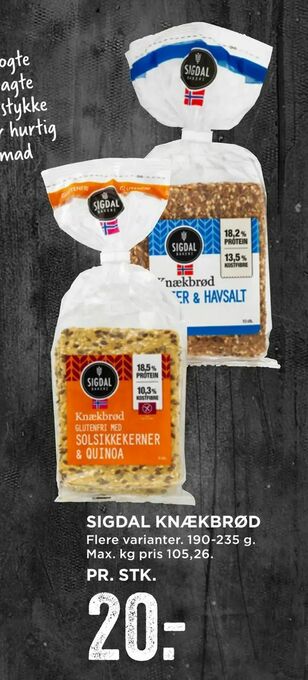 MENY Sigdal knækbrød tilbud