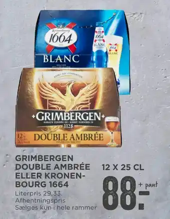 MENY Grimbergen double ambrée eller kronen­bourg 1664 tilbud