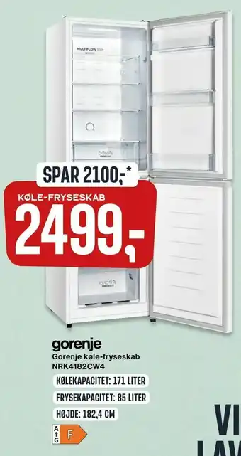 Skousen Gorenje køle-fryseskab NRK4182CW4 tilbud