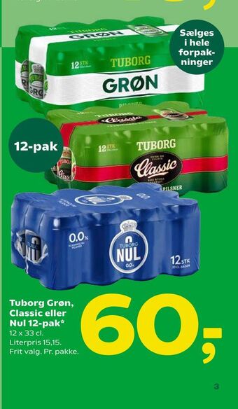 Coop 365 Tuborg Grøn, Classic eller Nul 12-pak tilbud