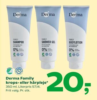 Coop 365 Derma Family krops- eller hårpleje tilbud