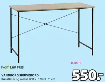 Vandborg Skrivebord B60 x L120 x H75 cm