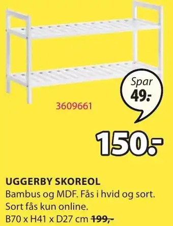 JYSK Uggerby Skoreol B70 x H41 x D27 cm tilbud