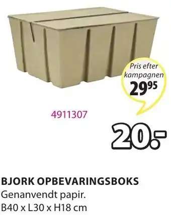 JYSK Bjork Opbevaringsboks B40 x L30 x H18 cm tilbud