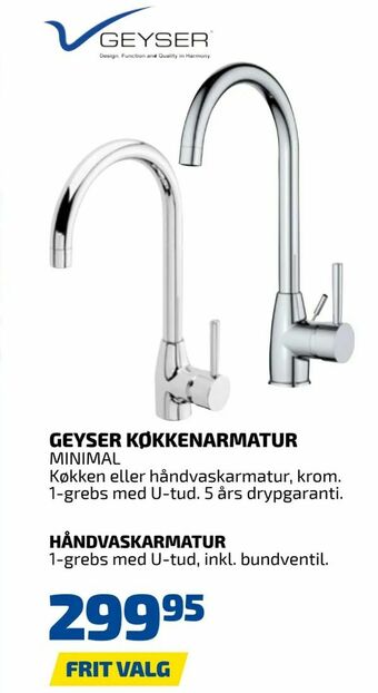 Davidsen Geyser køkkenarmatur tilbud