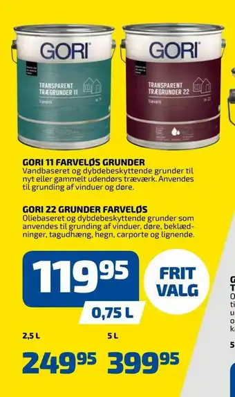Davidsen Gori 11 farveløs grunder, Gori 22 grunder farveløs tilbud