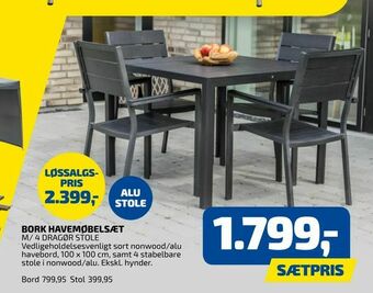 Davidsen Bork havemøbelsæt tilbud