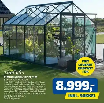 Davidsen Elmholm drivhus 9,75 m2 tilbud